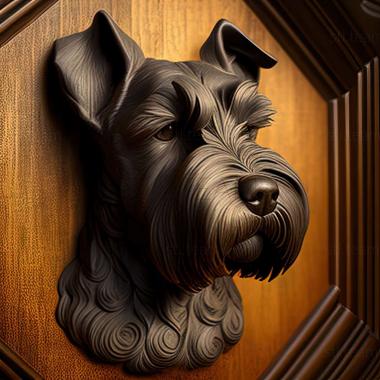 3D model Mittelschnauzer dog (STL)